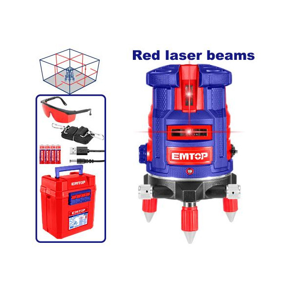ENVENTOR Nivel láser, nivel láser autonivelante rojo de 50 pies con  herramienta láser horizontal vertical de 2 líneas de 360° para colgar  imágenes en