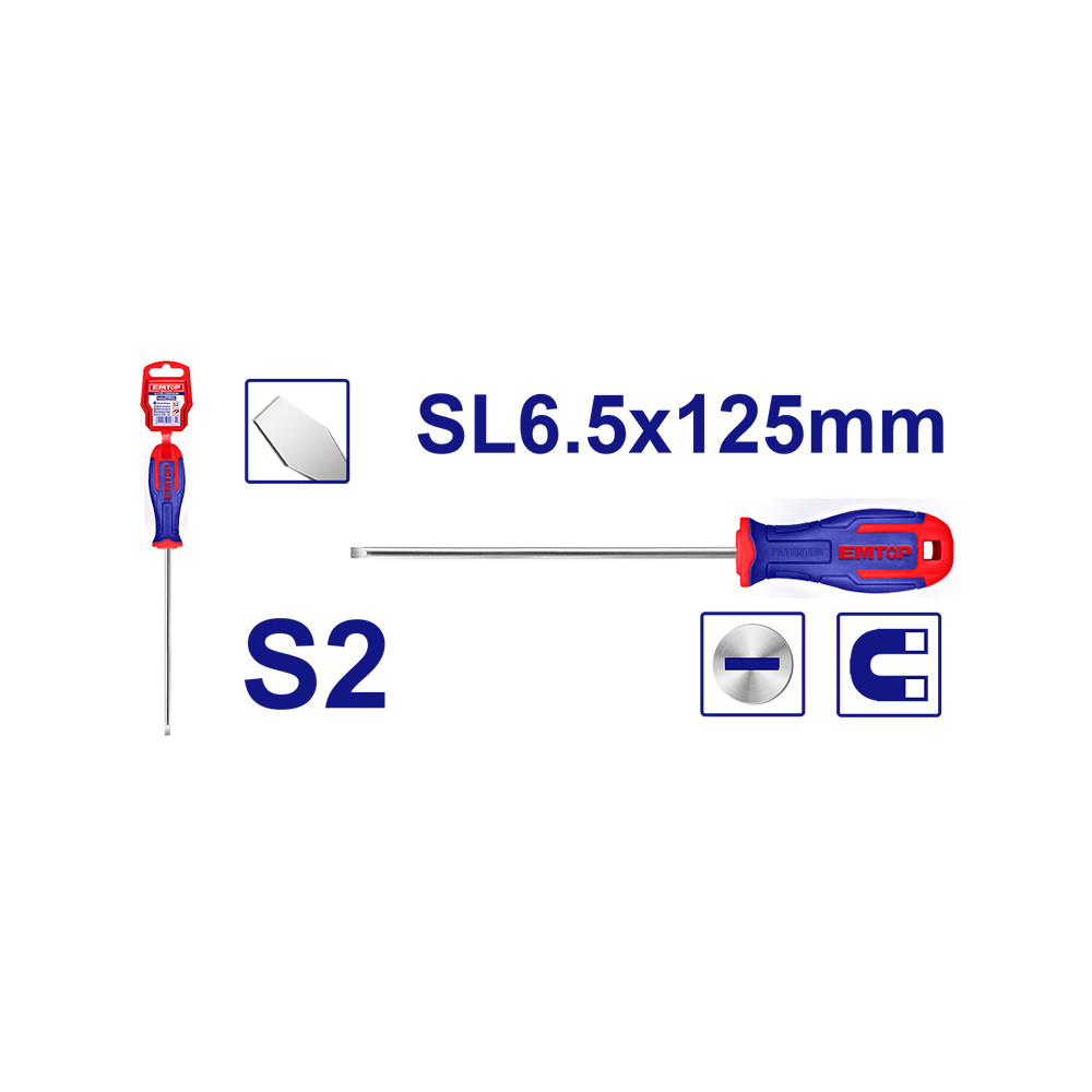 Destornillador Estrella PH2x150 mm. ESDRPH2602 - EMTOP - Soldametal